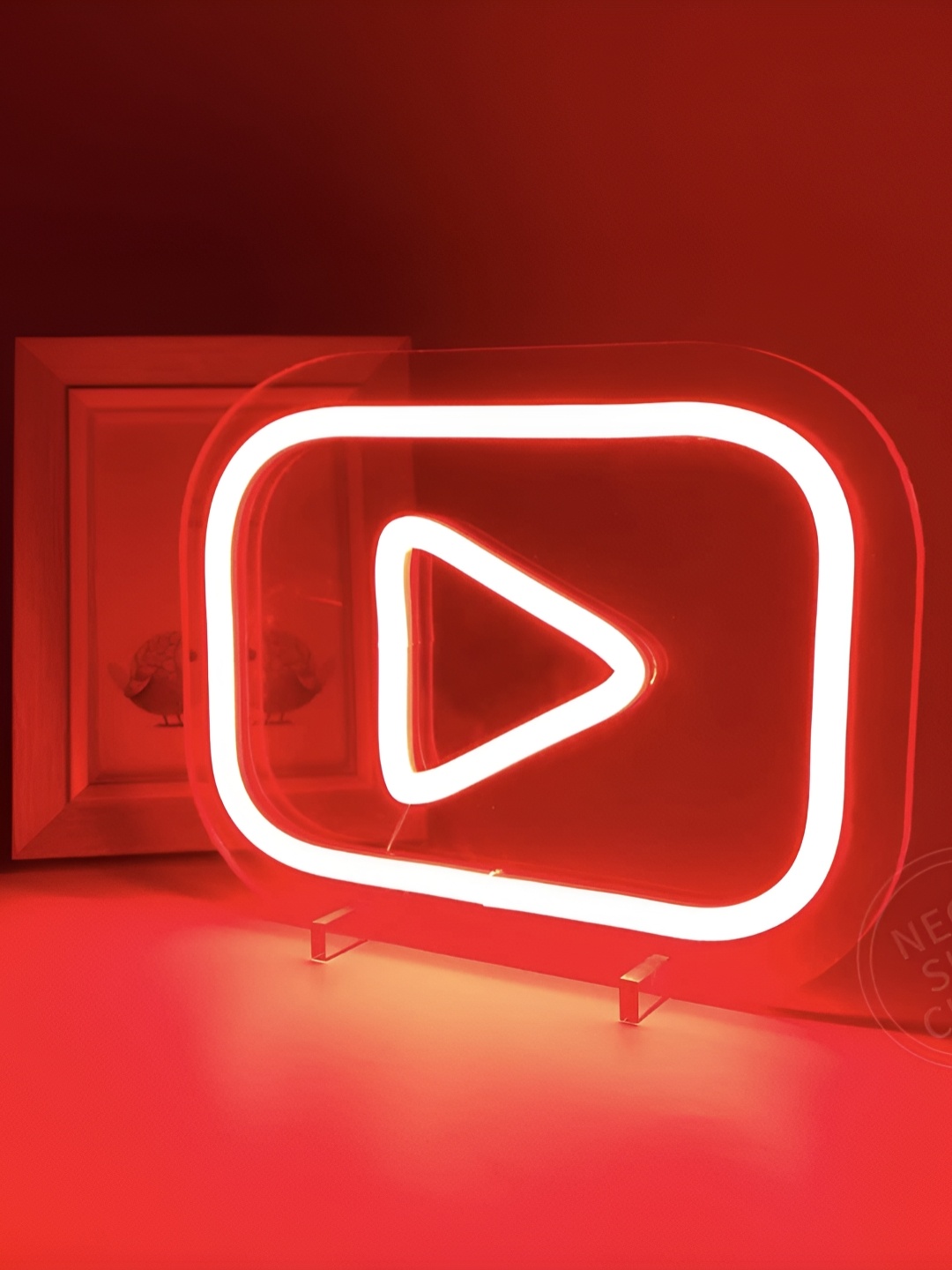 

the party planet Red Play Button Shaped LED Neon Lights