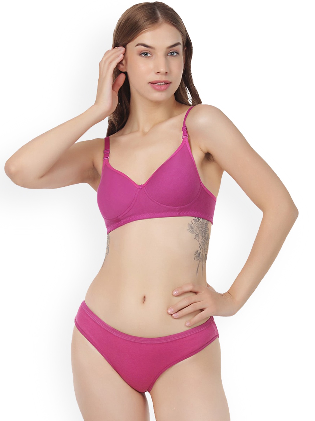 

Designer Bugs Pack Of 2 Lightly Padded Lingerie Set, Purple