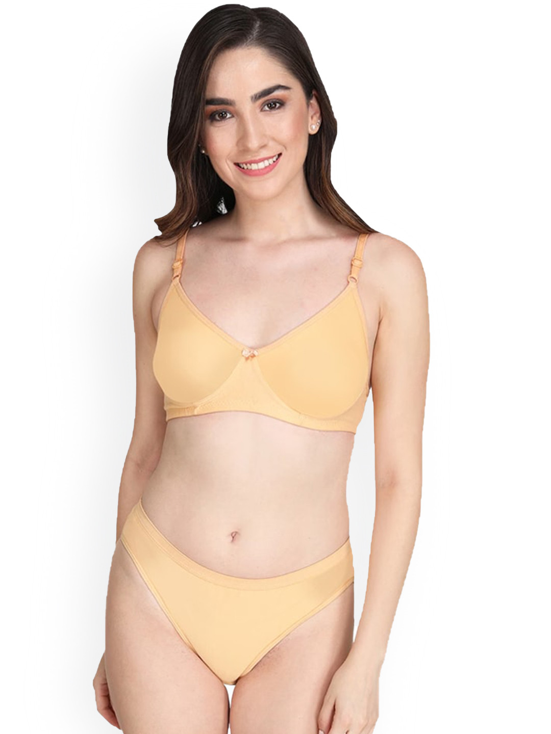 

Designer Bugs Lightly Padded Bra & Mid-Rise Brief, Yellow