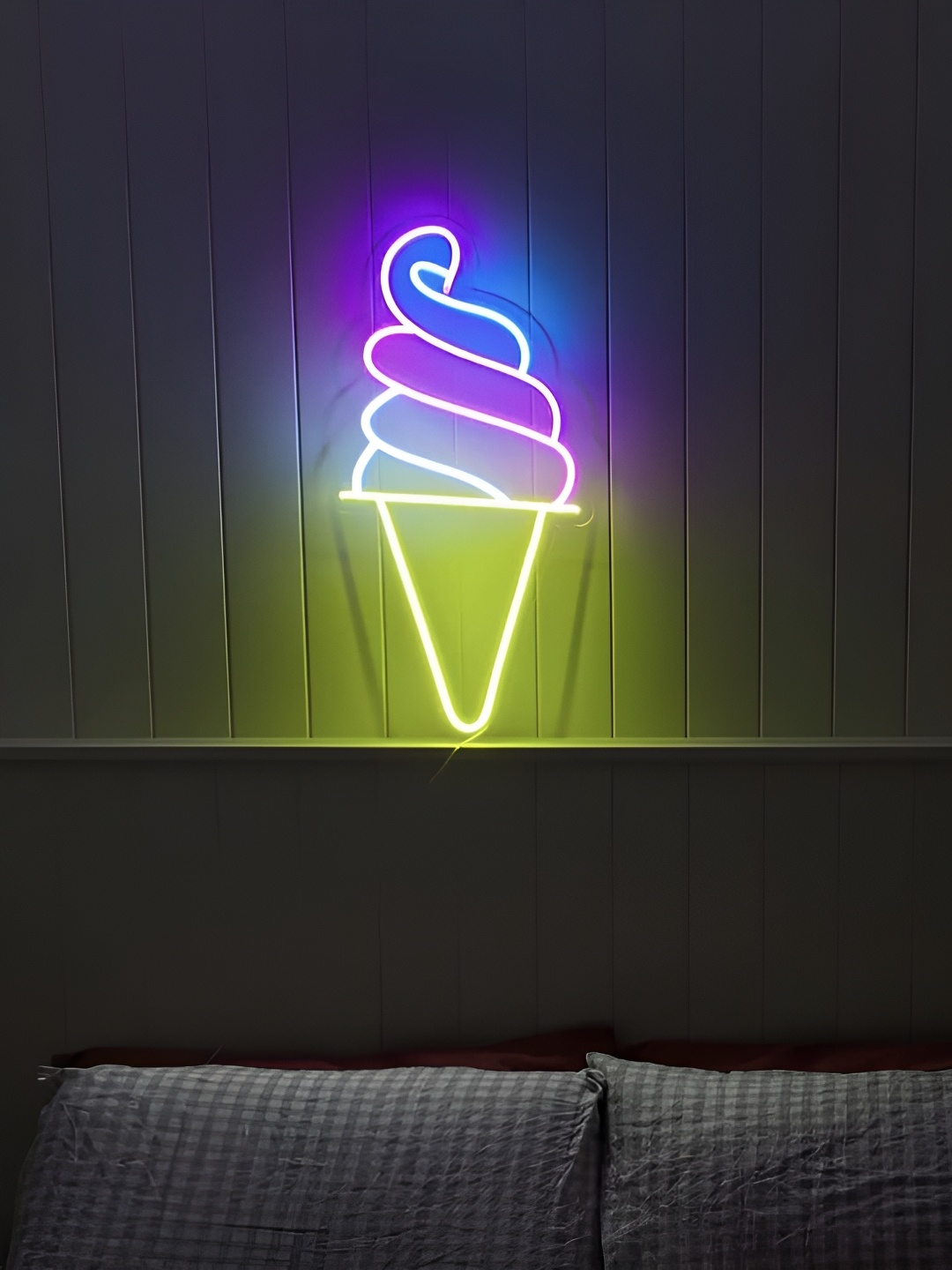 the party planet Yellow & Blue Ice-Cream Cone Shaped LED Neon Lights