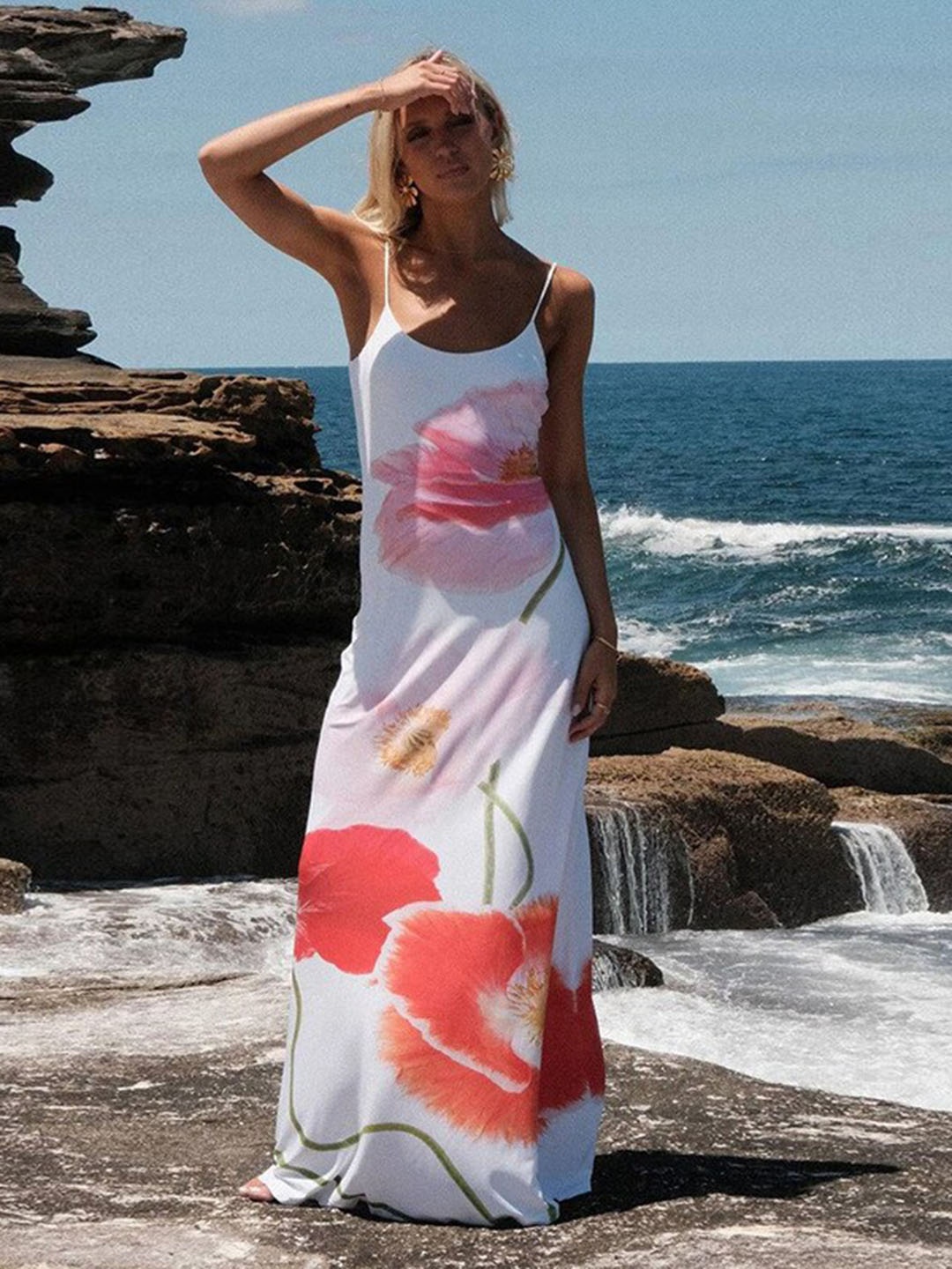 

all about you White Tie and Dye Sheath Maxi Dress