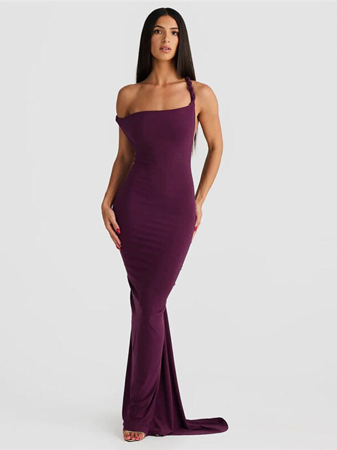 

all about your Purple Off-Shoulder Maxi Dress
