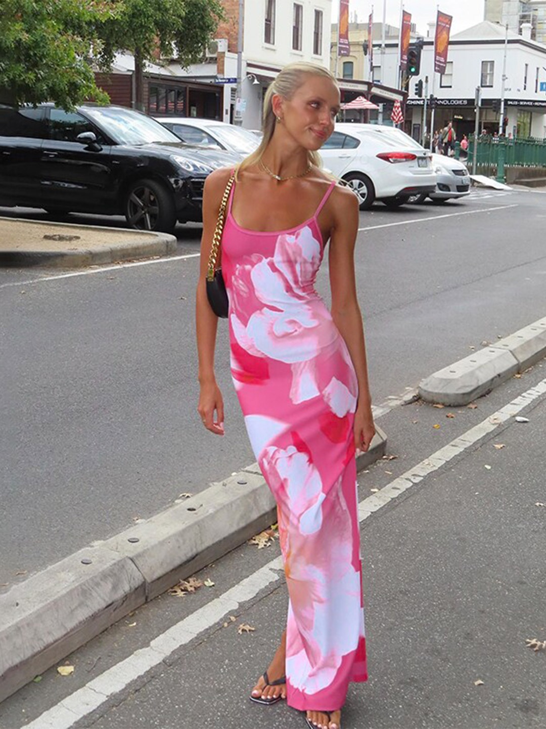 

Mast & Harbour Floral Printed Maxi Dress, Pink