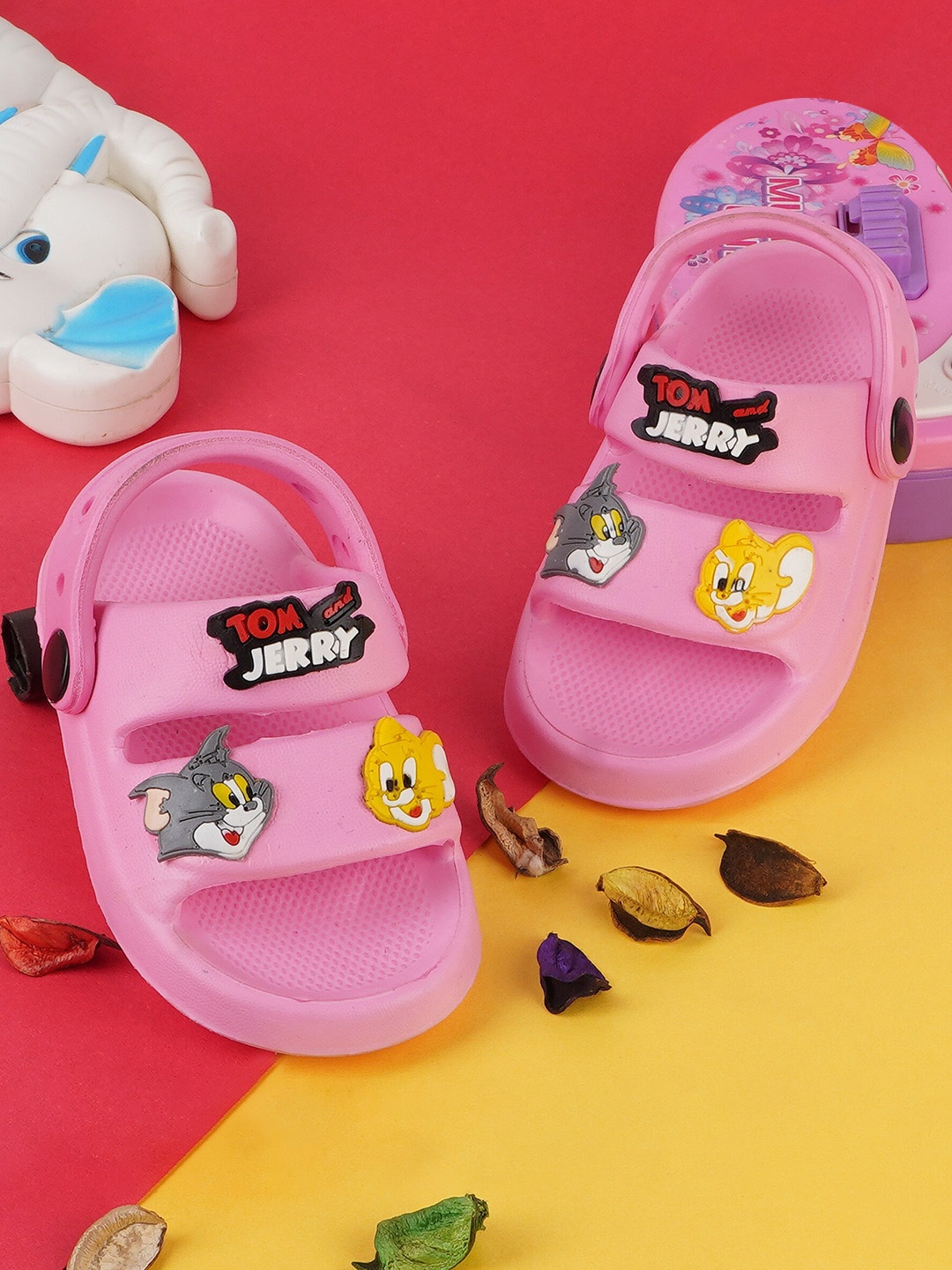 

BAESD Kids Tom & Jerry Self Design Rubber Clogs, Pink