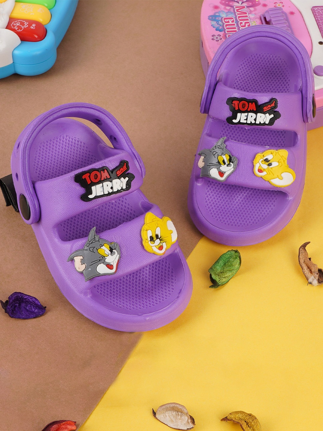 

BAESD Kids Tom & Jerry Self Design Rubber Clogs, Purple