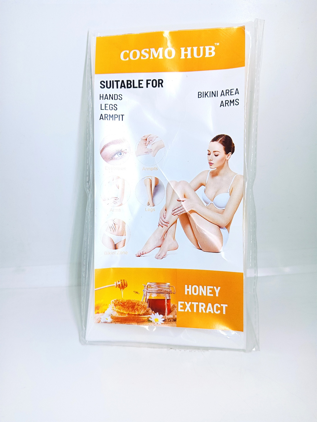 

COSMO HUB Honey & Chandan Wax Strips - 20 Strips, Yellow