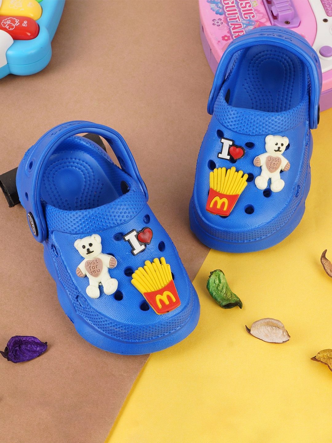 BAESD Kids Self Design Rubber Clogs, Blue
