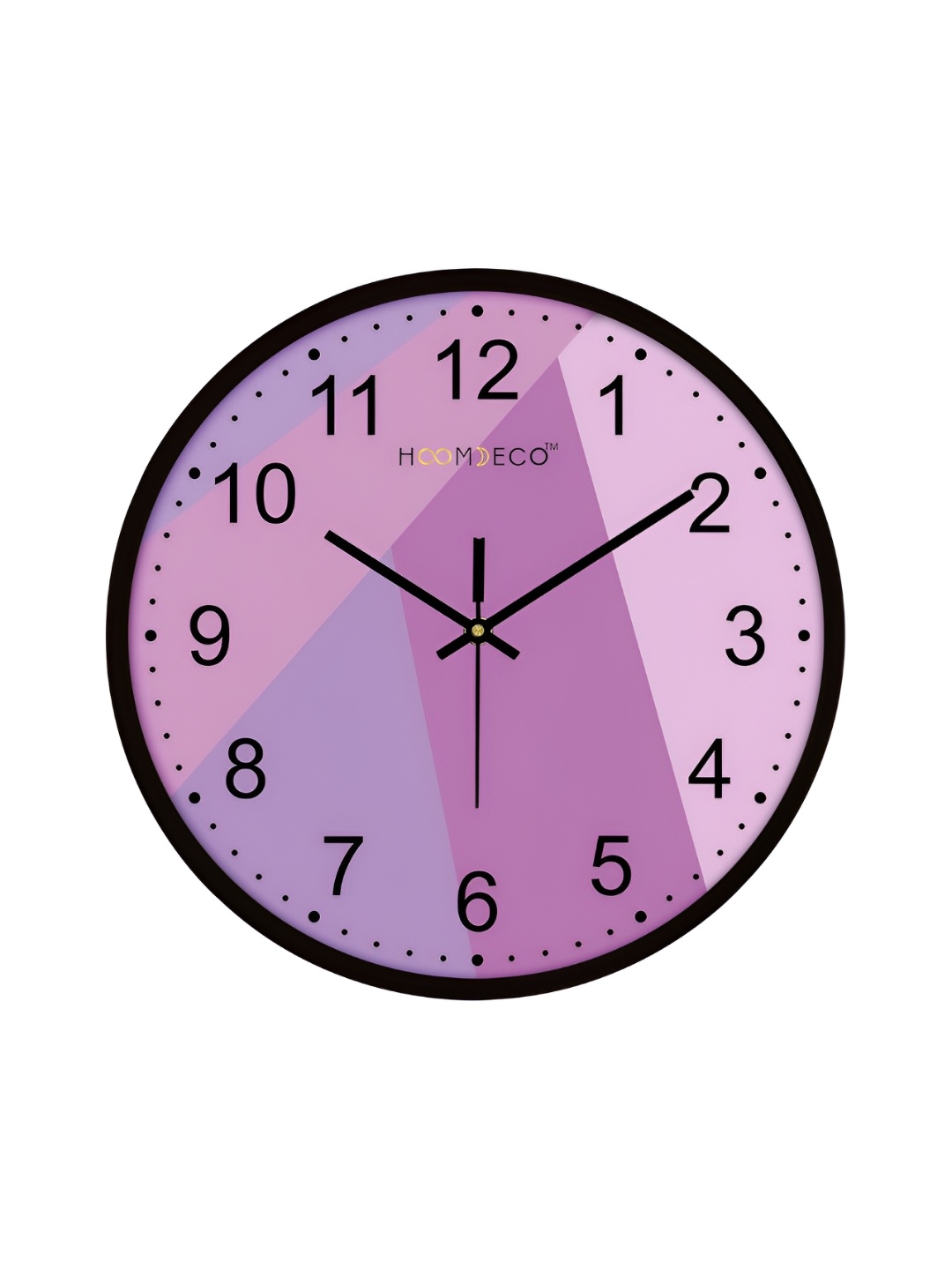 

HOOMDECO Purple & Black Printed Round Shaped Contemporary Wall Clock