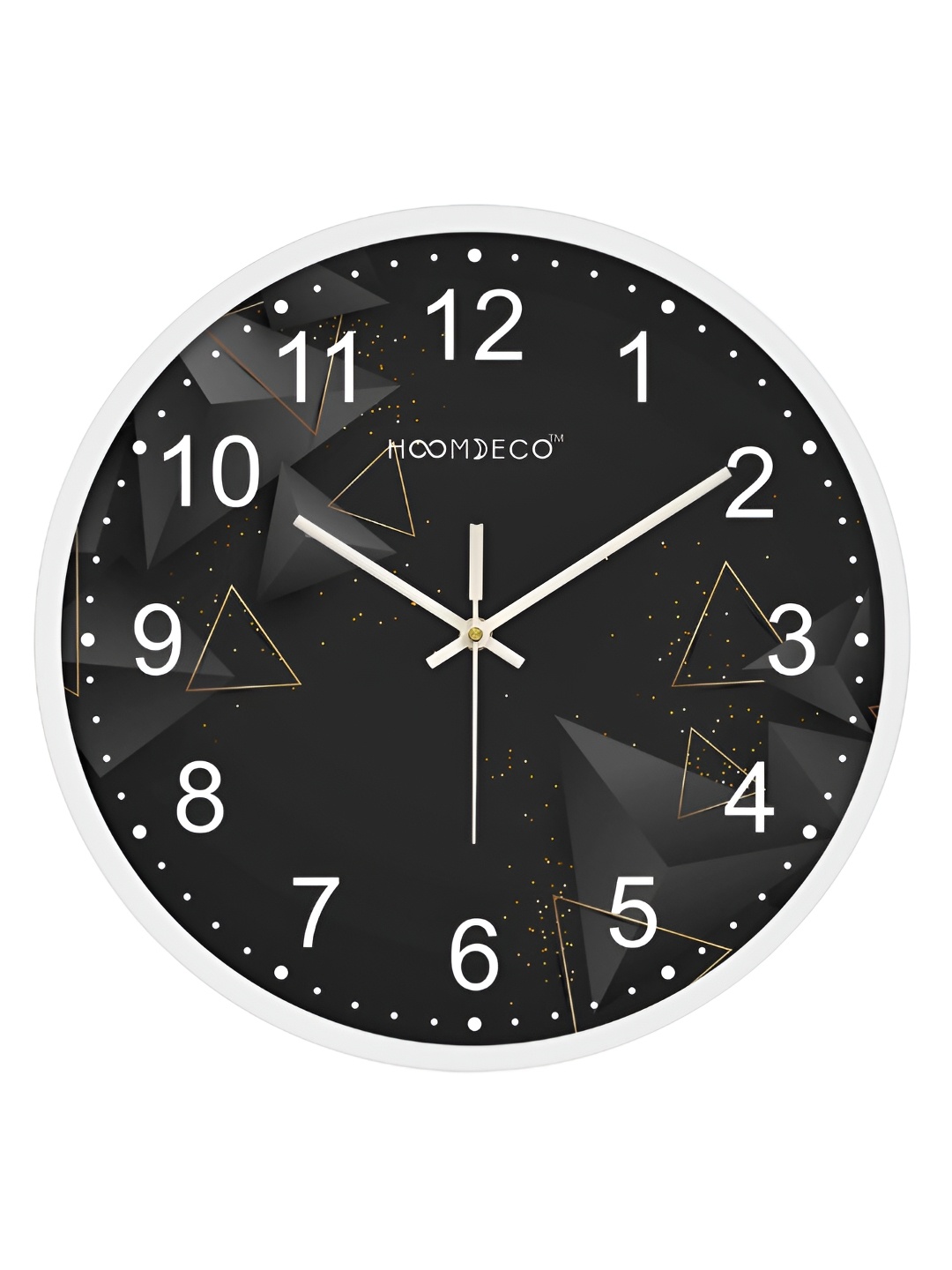 

HOOMDECO Black Printed Round Shaped Contemporary Wall Clock