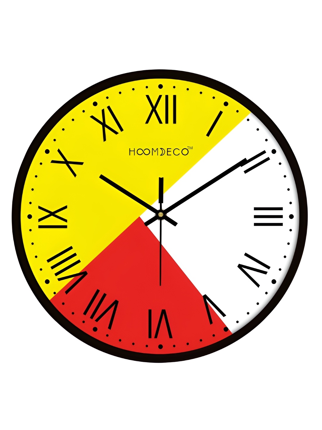 

HOOMDECO White & Red Printed Contemporary Wall Clock