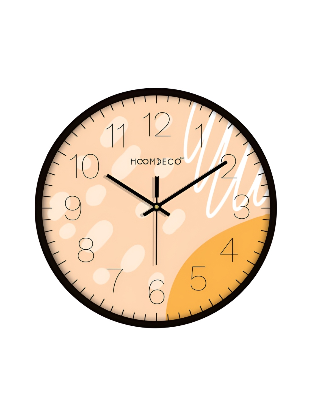 

HOOMDECO Peach & Black Printed Round Shaped Contemporary Analogue Wall Clock