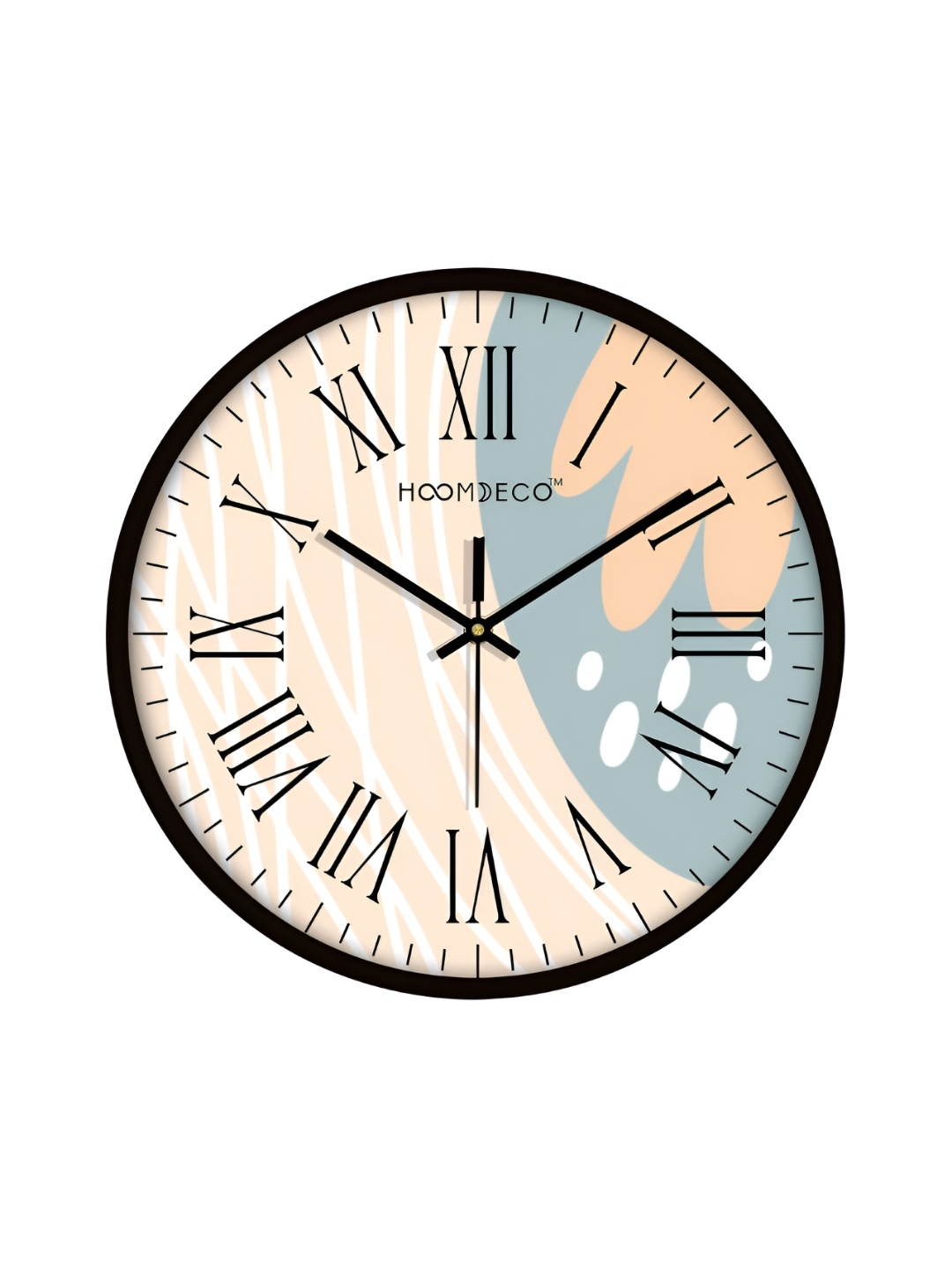 

HOOMDECO Black & Blue Printed Round Shaped Contemporary Wall Clock