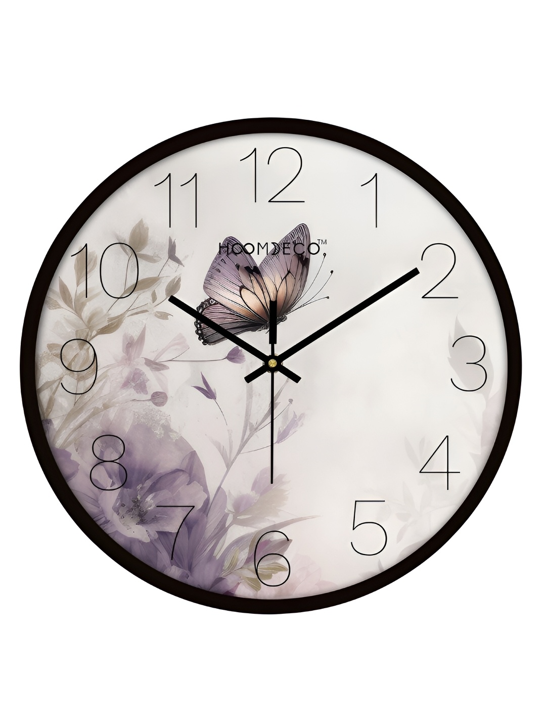 

HOOMDECO White & Black Printed Round Analogue Contemporary Wall Clock