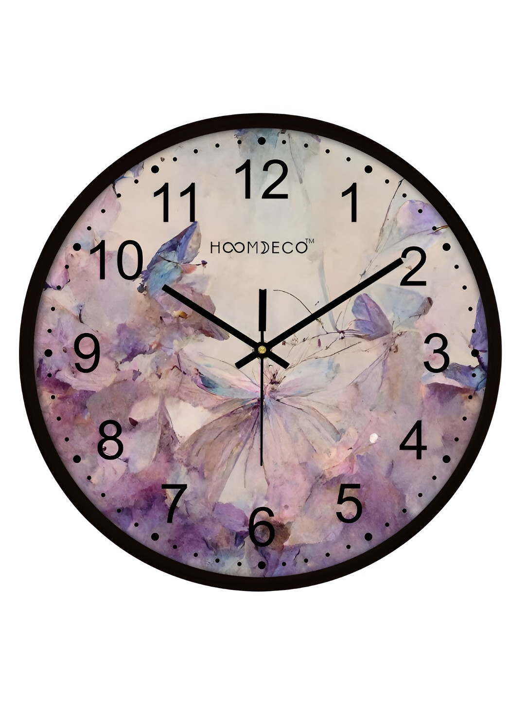 

HOOMDECO Purple Abstract Printed Round Shaped Contemporary Analogue Wall Clock