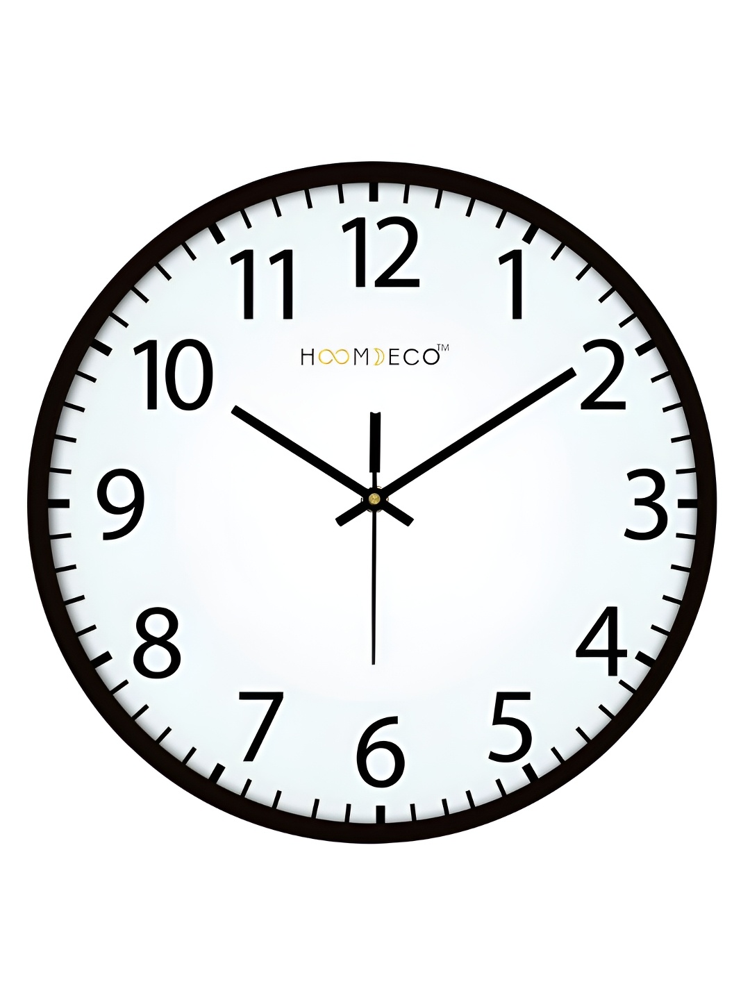 

HOOMDECO White & Black Printed Round Shaped Contemporary Analogue Wall Clock