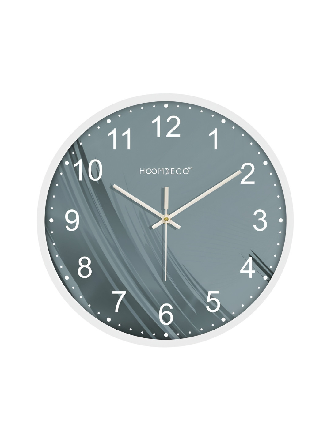 

HOOMDECO Grey & White Printed Round Shaped Contemporary Analogue Wall Clock