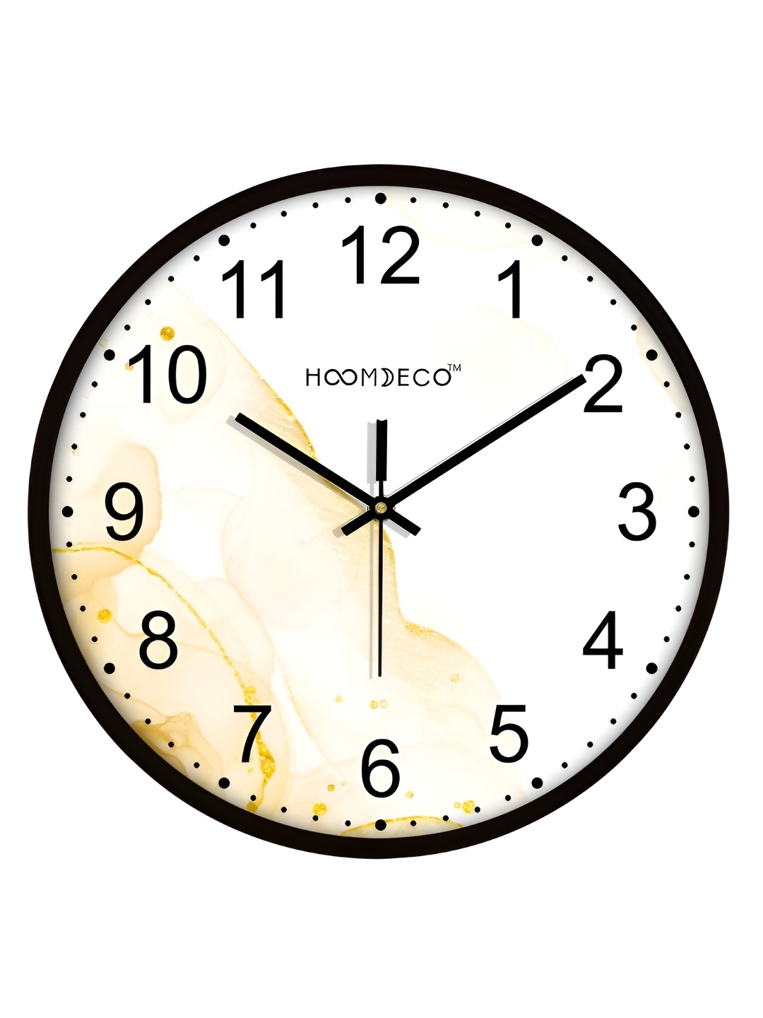

HOOMDECO White Printed Round Shaped Contemporary Analogue Wall Clock