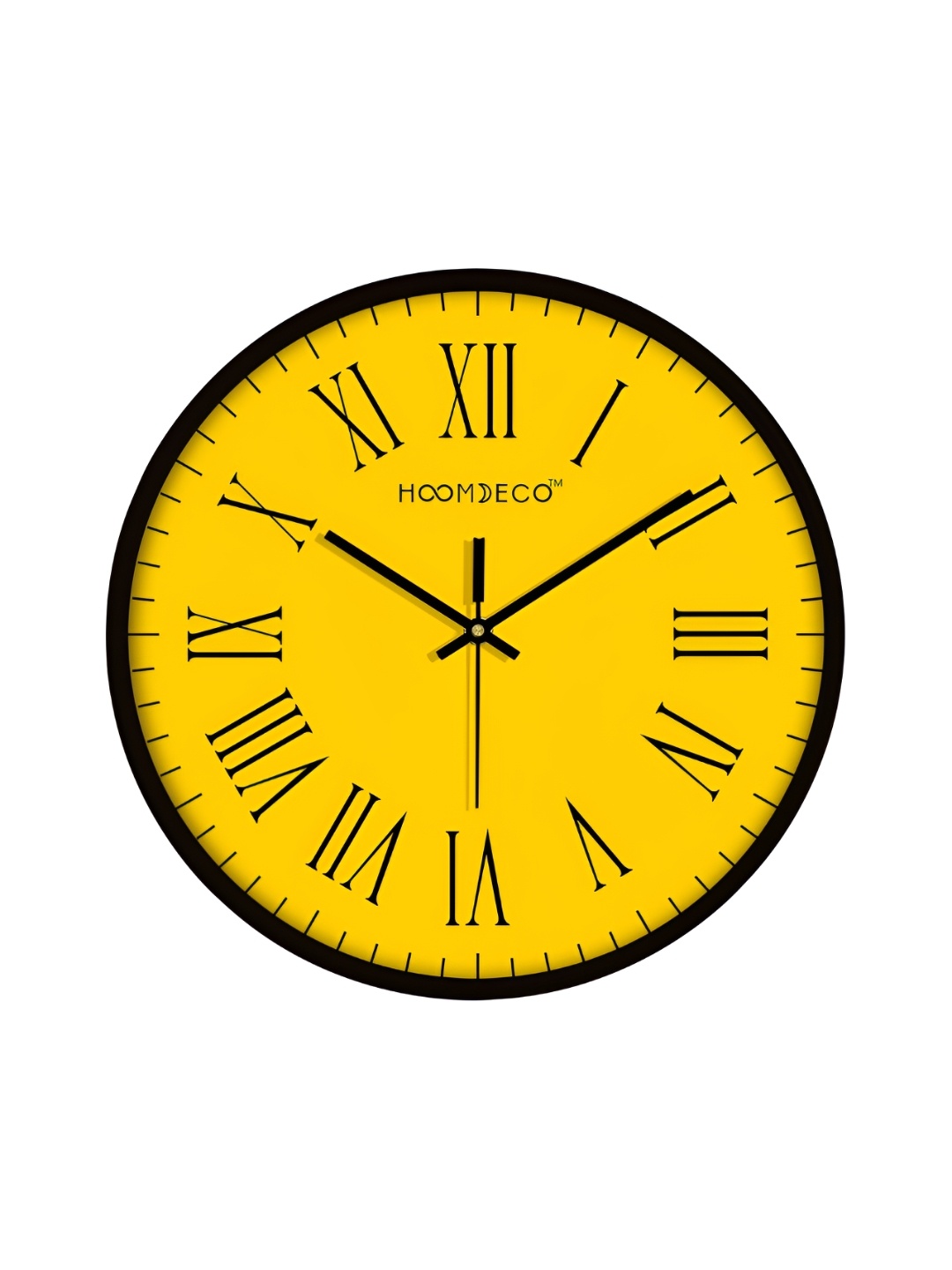 

HOOMDECO Yellow & Black Printed Round Shaped Contemporary Analogue Wall Clock
