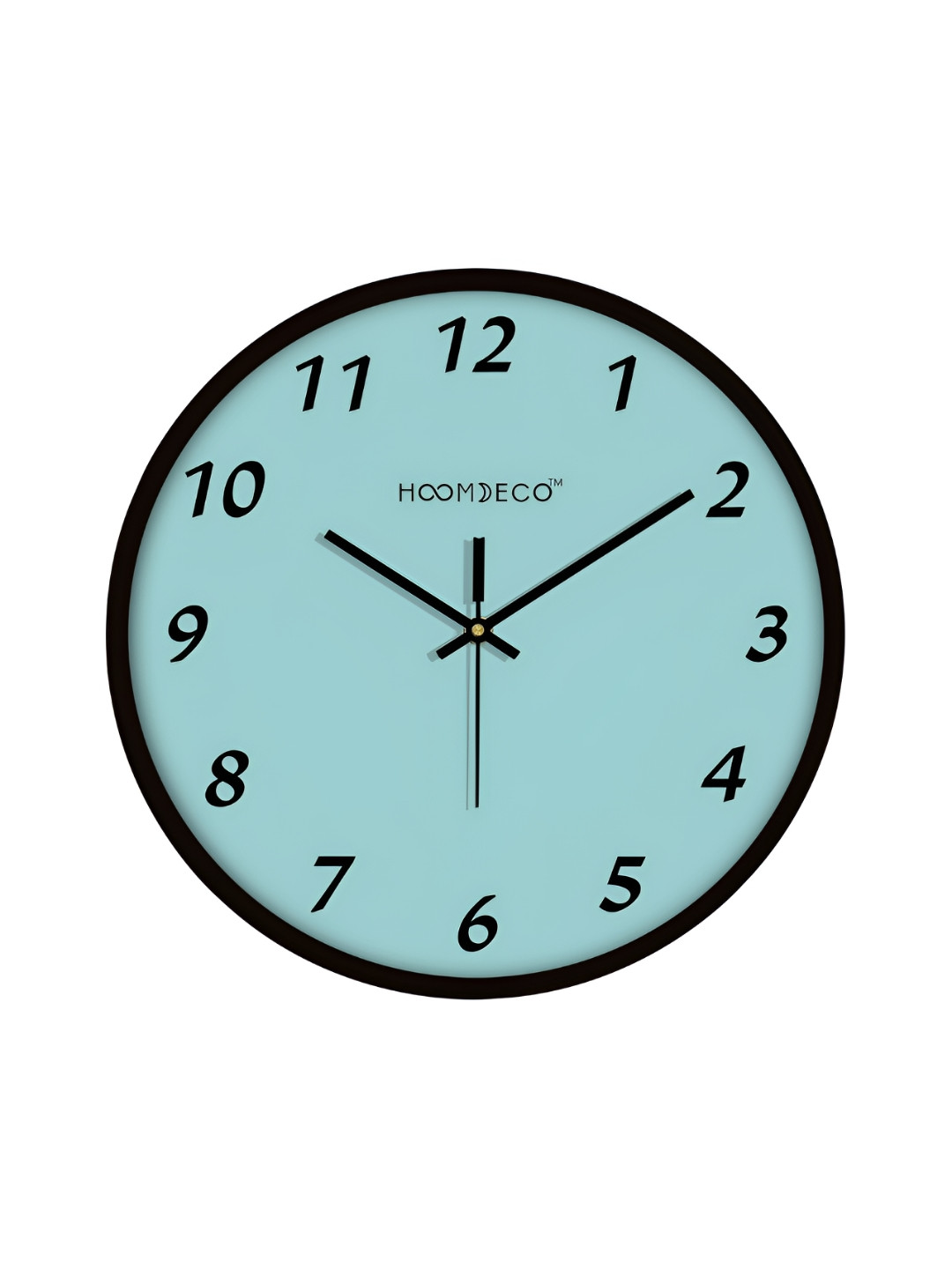 

HOOMDECO Teal Blue & Black Printed Round Shaped Contemporary Analogue Wall Clock