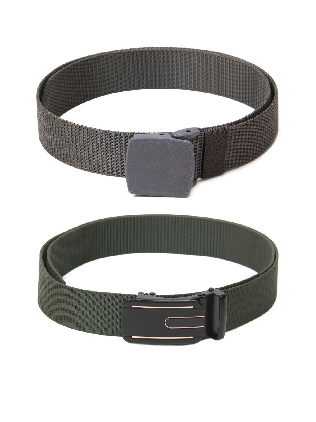 

Calvadoss Men Set Of 2 Textured Belts, Grey