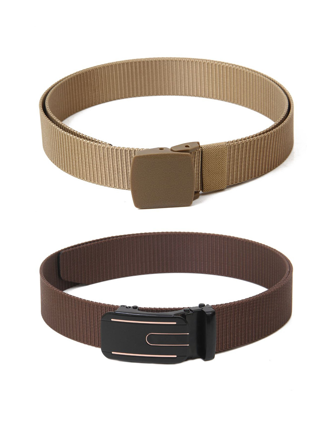 

Calvadoss Men Set Of 2 Textured Belt, Beige