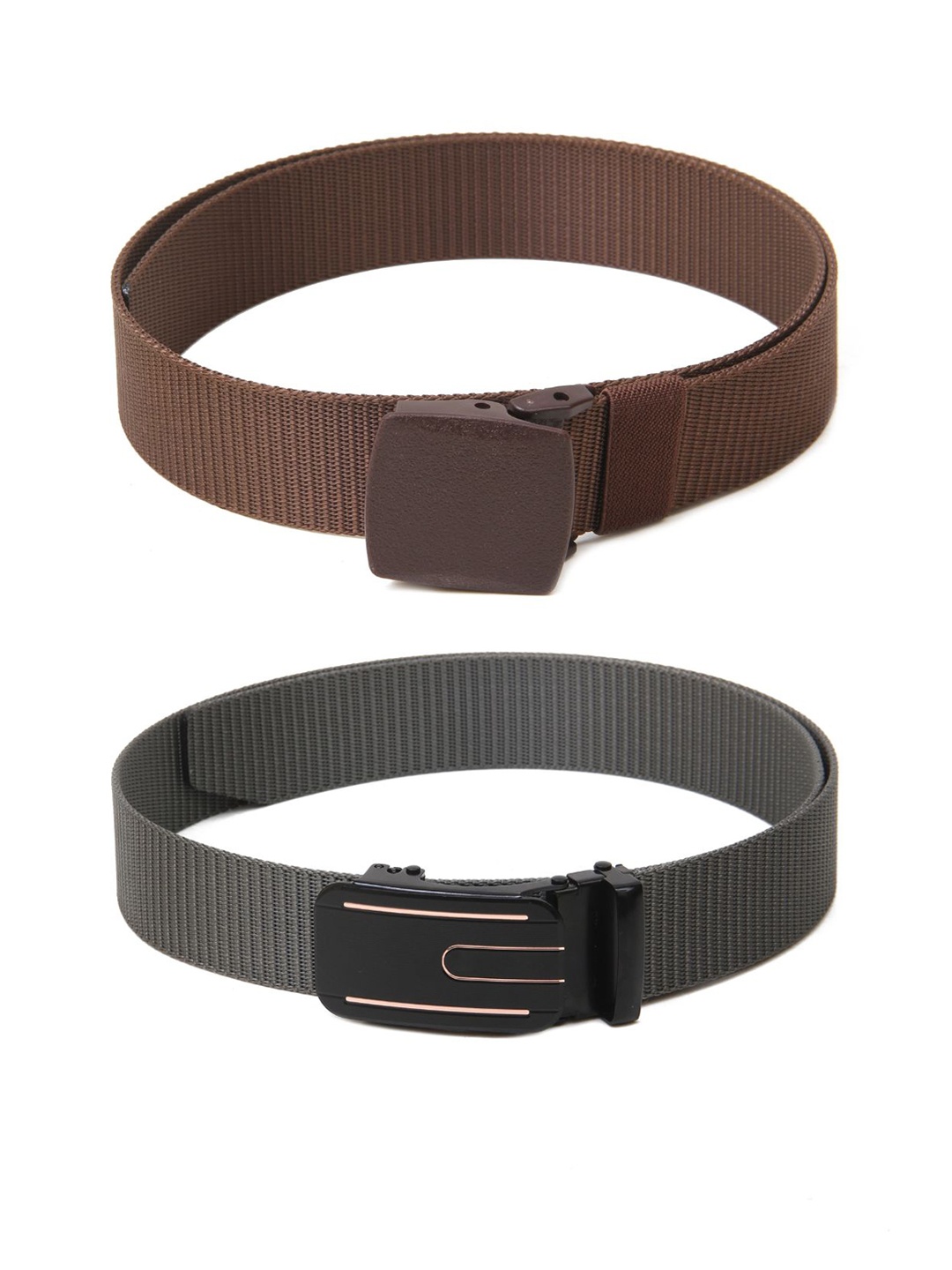 

Calvadoss Men Set of 2 Textured Belts, Brown