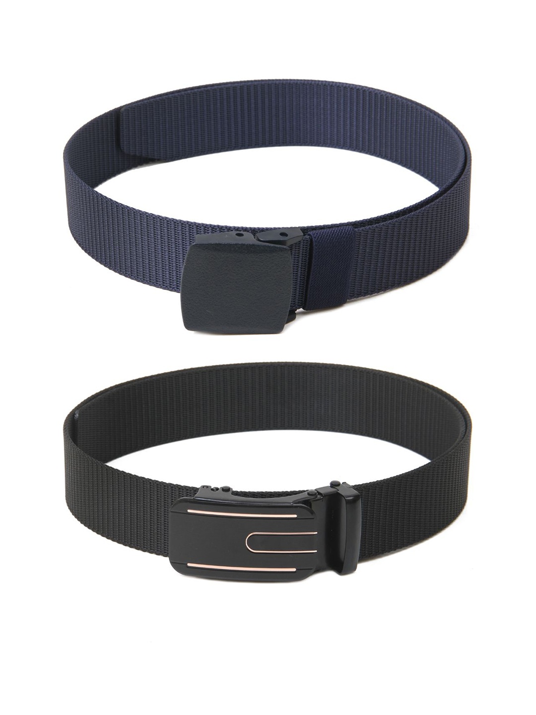 

Calvadoss Men Set Of 2 Textured Belt, Navy blue