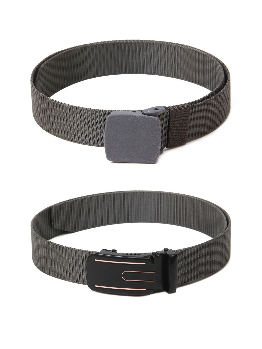 

Calvadoss Men Set Of 2 Textured Canvas Belt, Grey