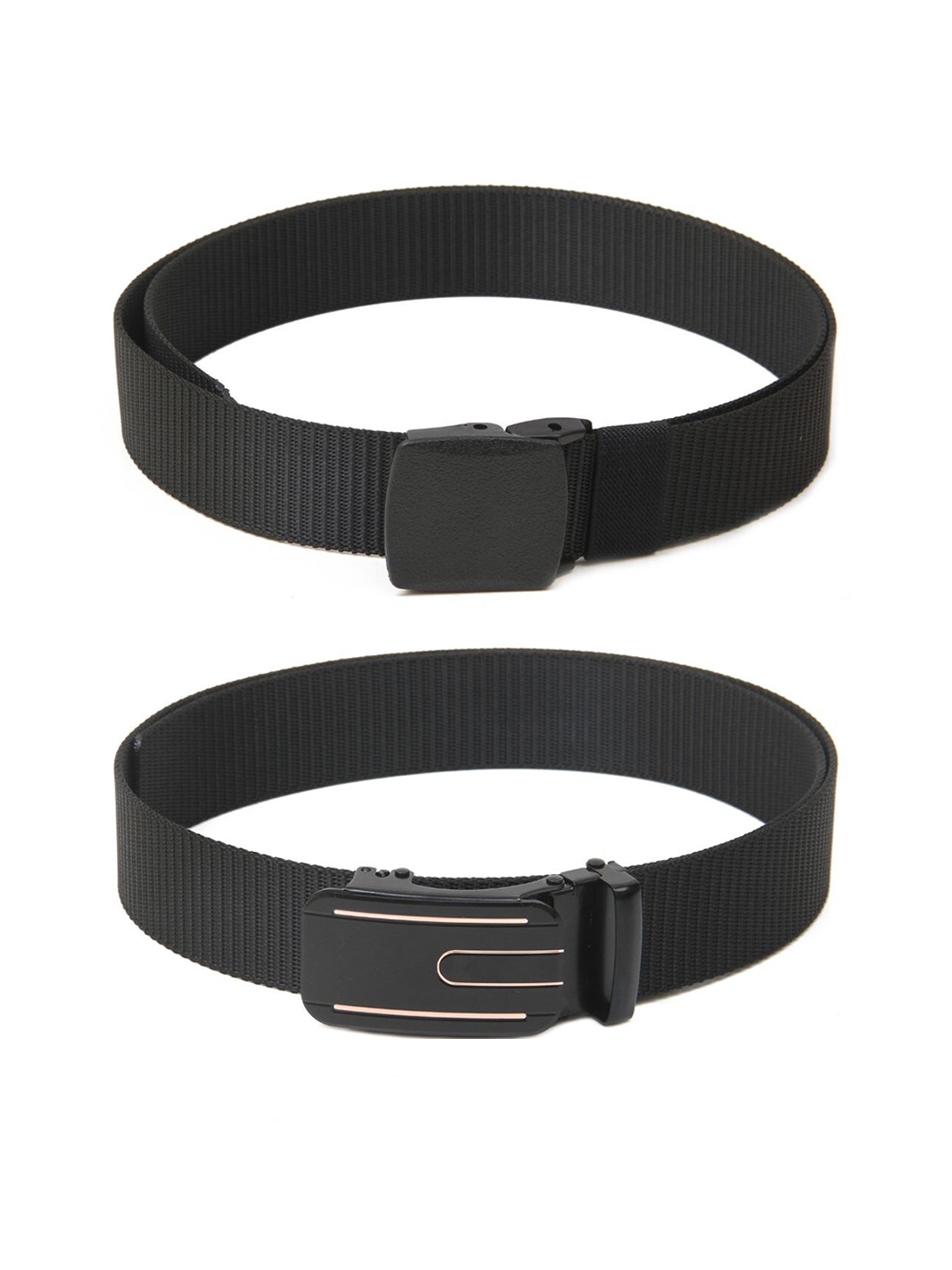 

Calvadoss Men Set of 2 Textured Belts, Black