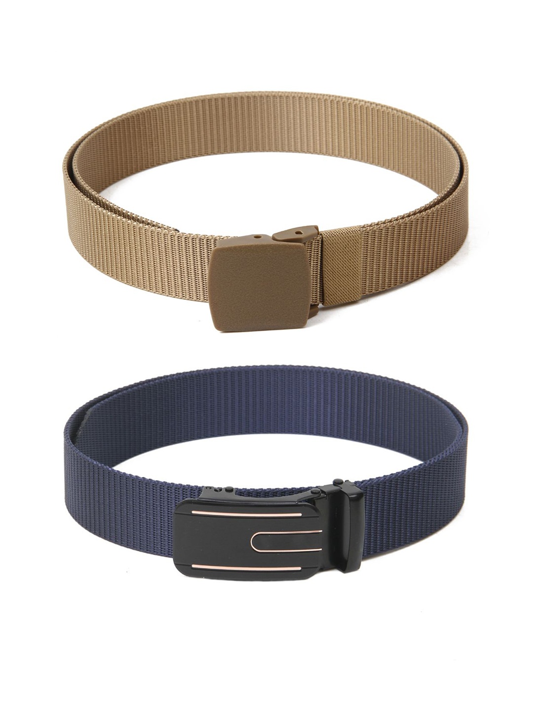 

Calvadoss Men Set of 2 Textured Belts, Beige