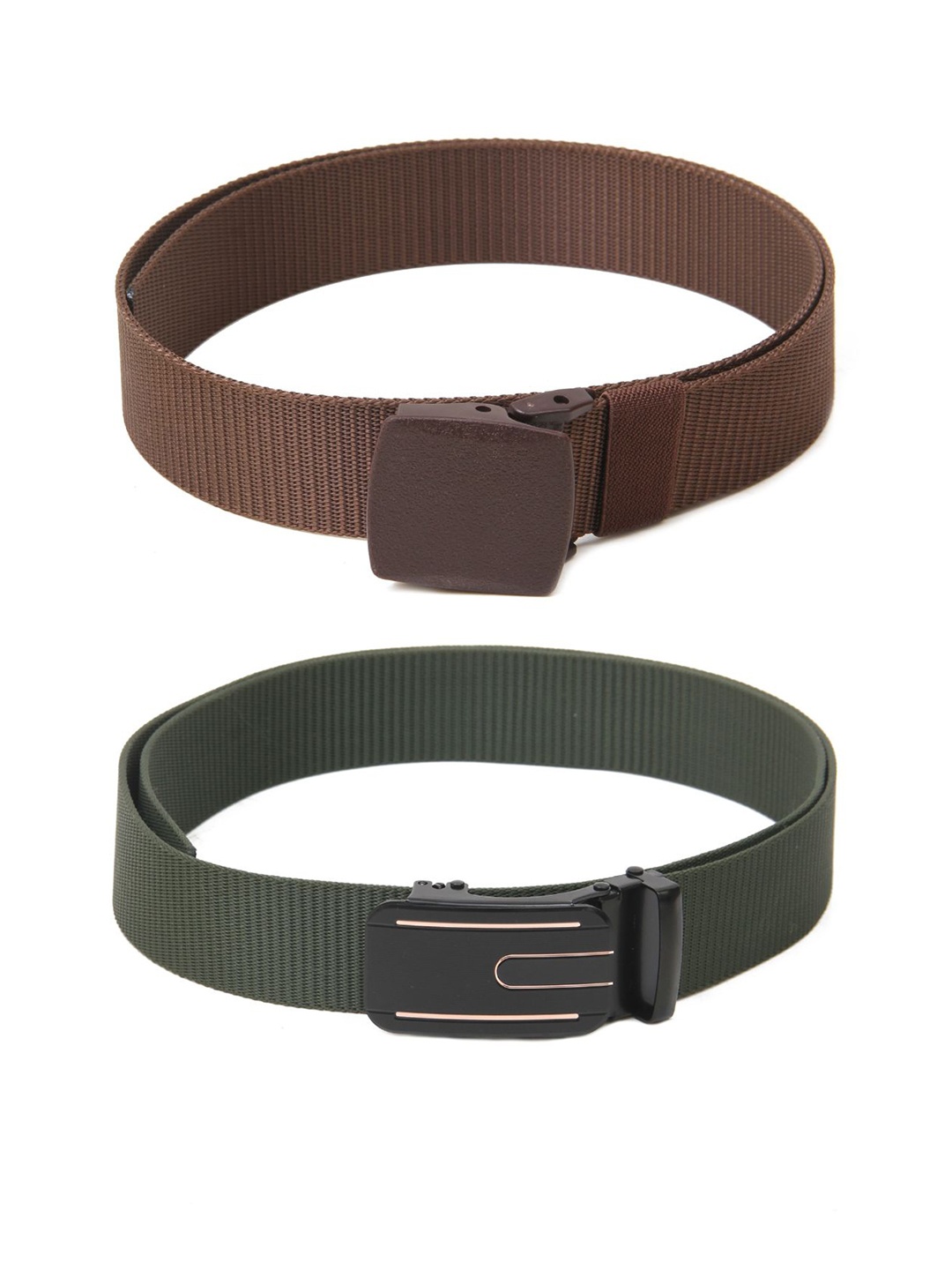 

Calvadoss Men Set Of 2 Textured Canvas Belt, Brown