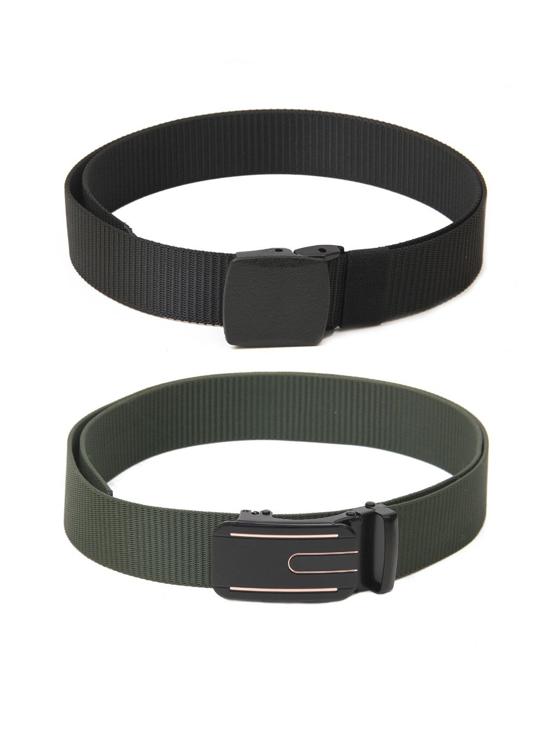 

Calvadoss Girls Textured Set Of 2 Belts, Black
