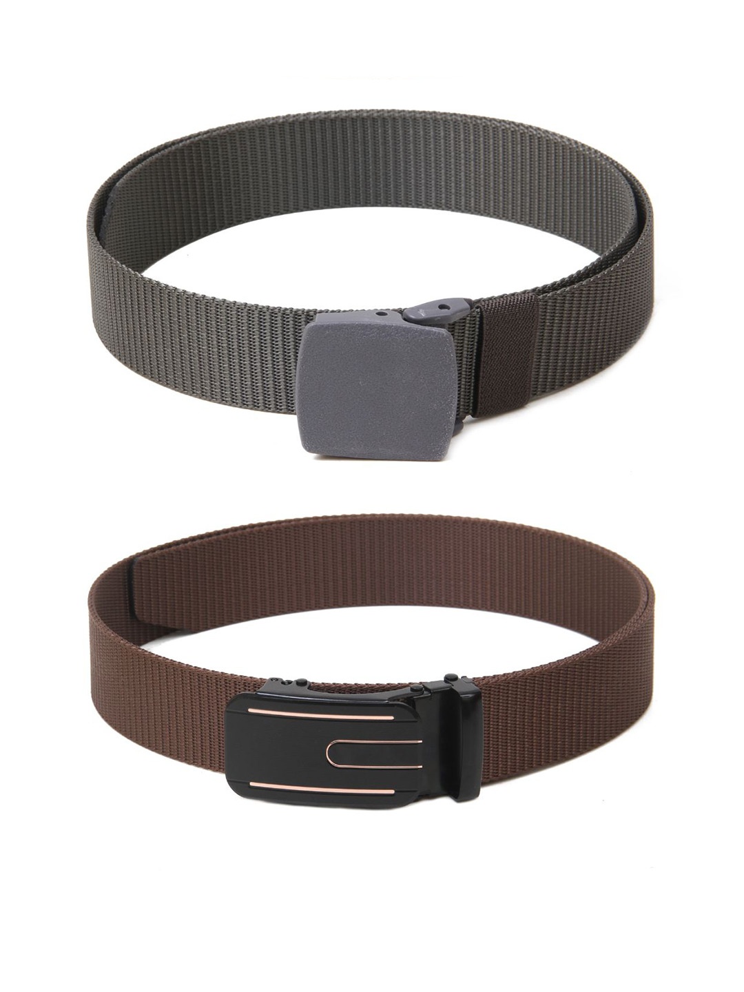 

Calvadoss Girls Textured Set Of 2 Belts, Grey