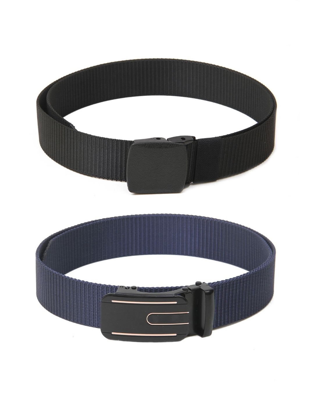 

Calvadoss Girls Textured Set Of 2 Belts, Black
