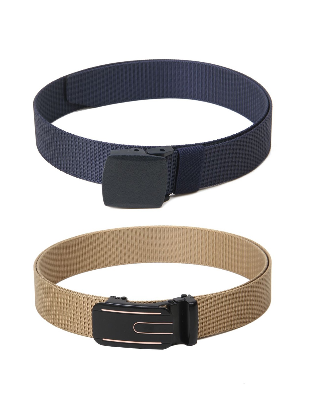 

Calvadoss Girls Set of 2 Textured Belts, Navy blue
