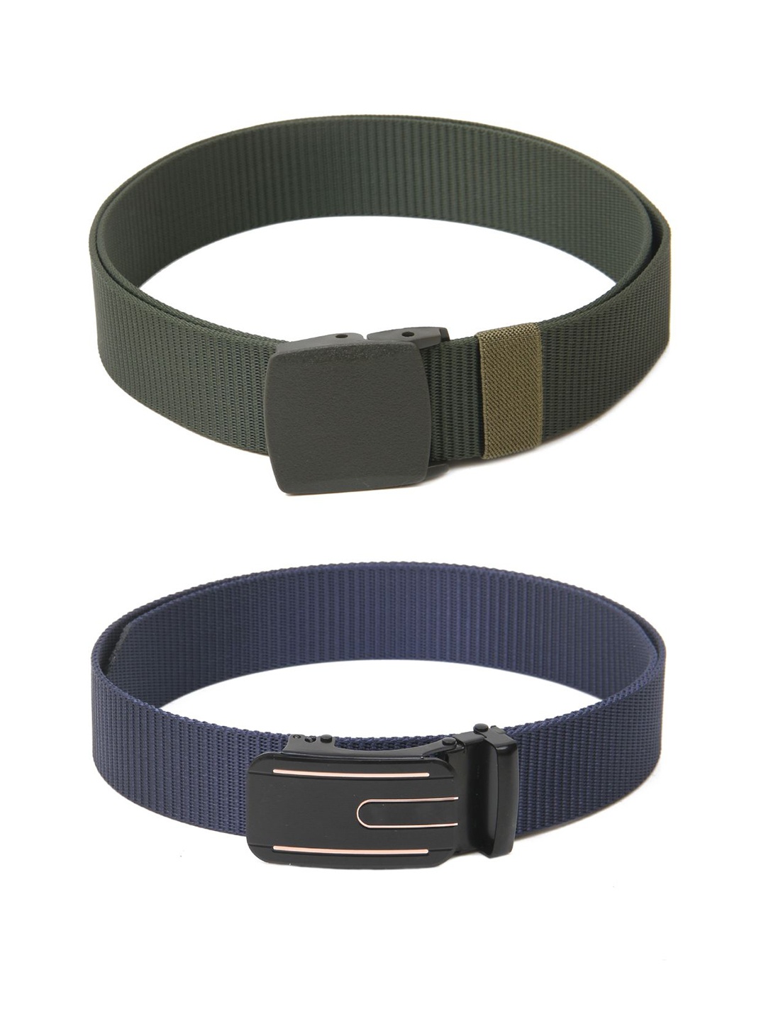 

Calvadoss Girls Set Of 2 Textured Wide Belts, Green