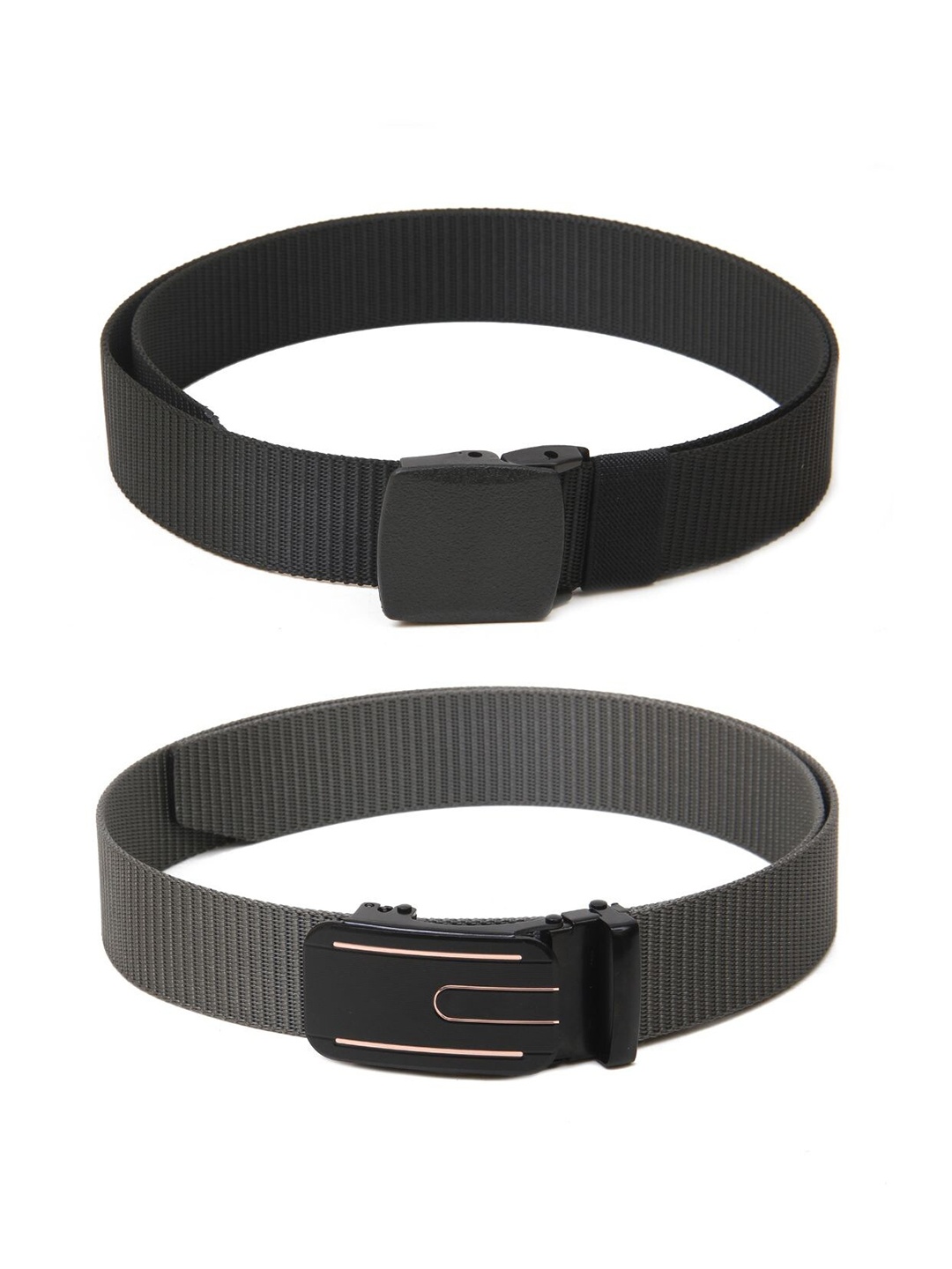 

Calvadoss Girls Set Of 2 Textured Belts, Black
