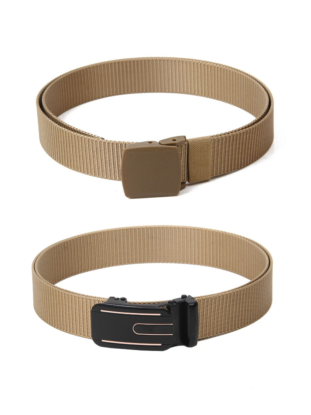 

Calvadoss Girls Set Of 2 Textured Belts, Beige