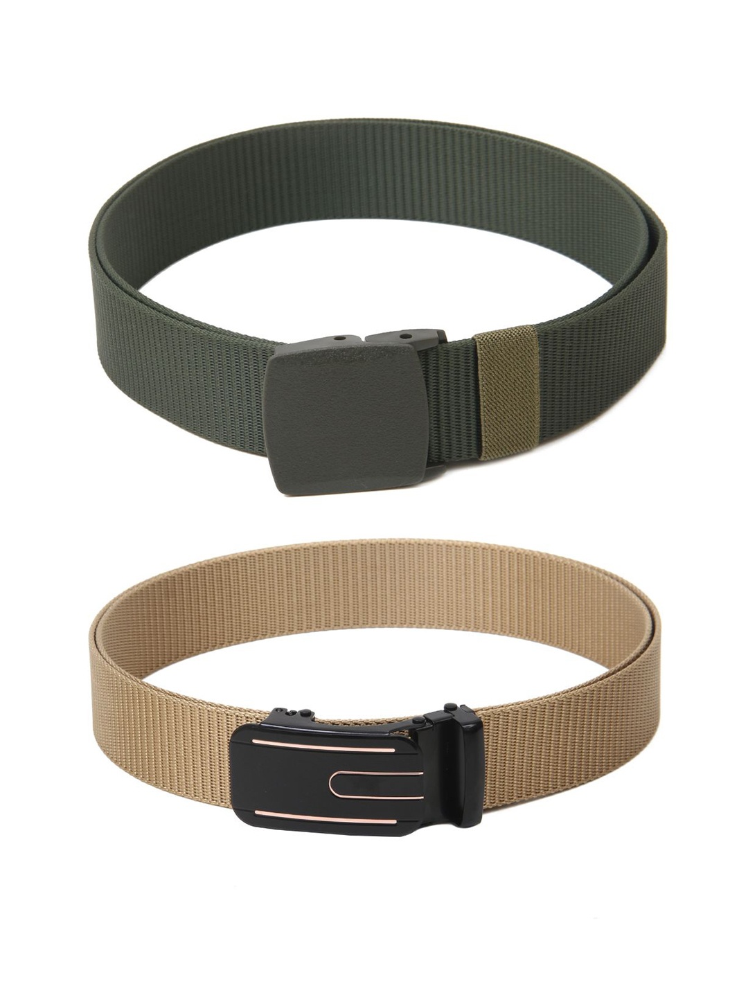 

Calvadoss Girls Set of 2 Textured Belts, Green