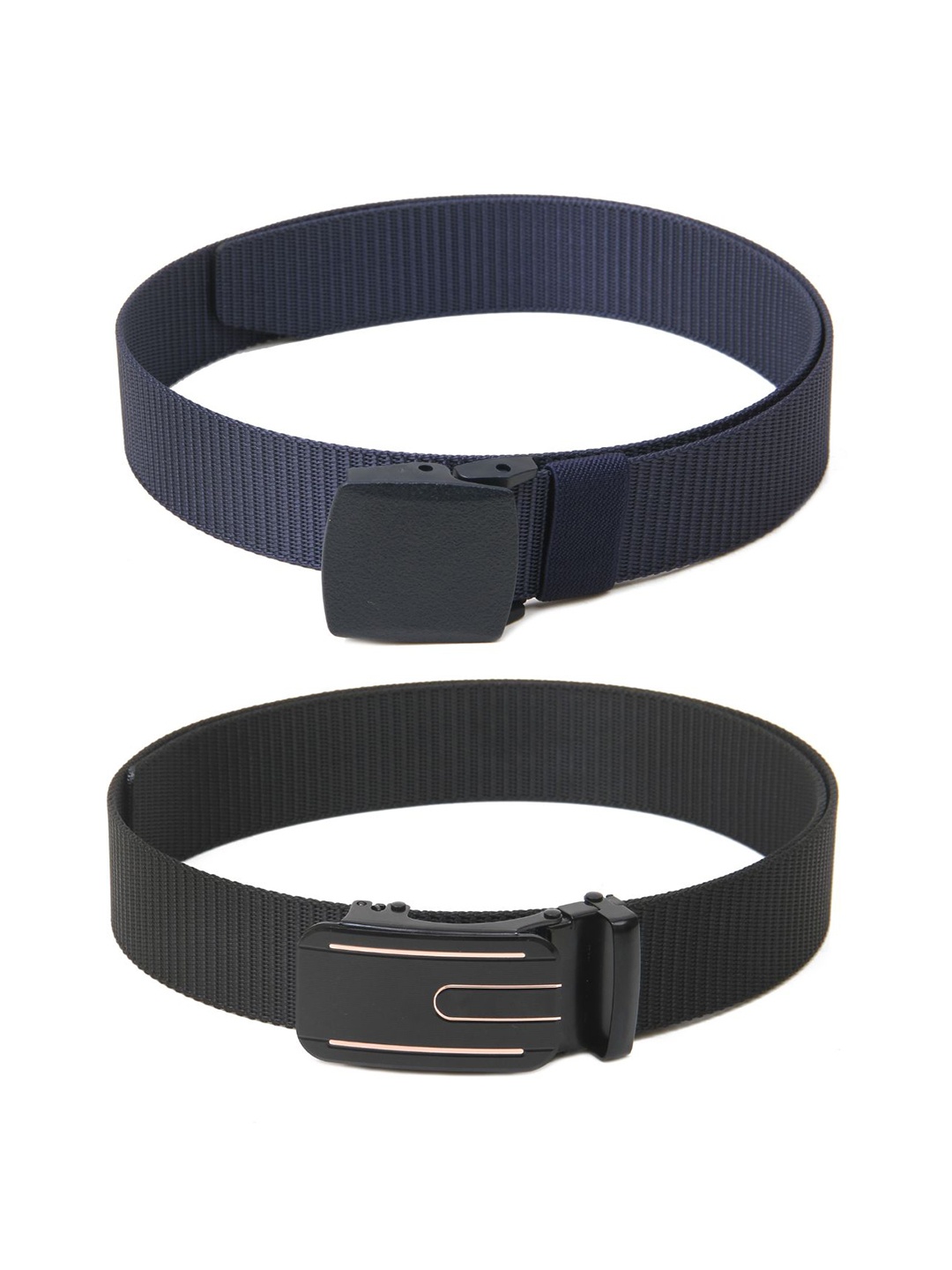 

Calvadoss Girls Set of 2 Textured Belts, Navy blue