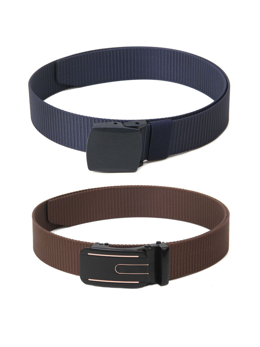 

Calvadoss Girls Set Of 2 Textured Belts, Navy blue