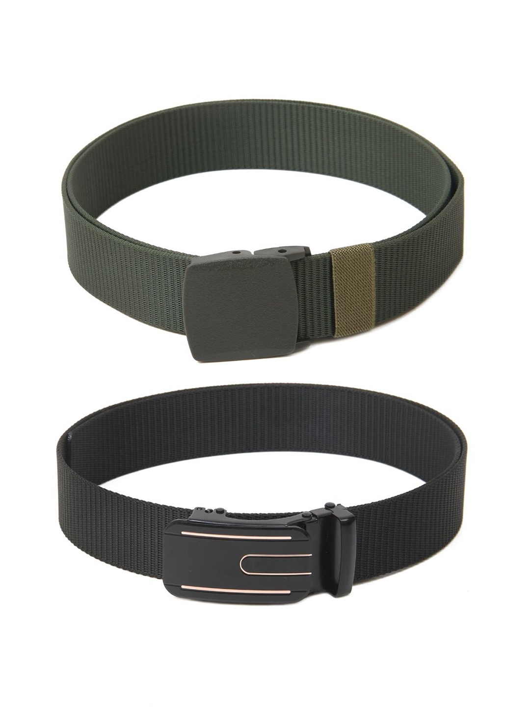 

Calvadoss Girls Set of 2 Textured Belts, Green