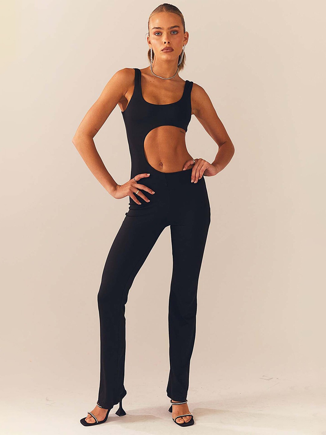 

LULU & SKY Scoop Neck Basic Jumpsuit, Black