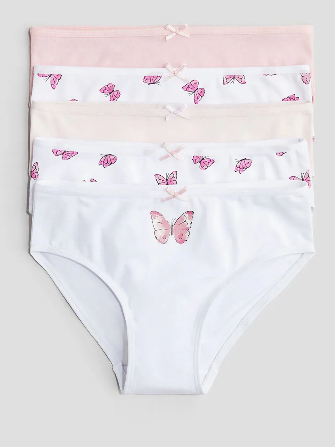 

H&M Girls 5-Pack Cotton Briefs, White