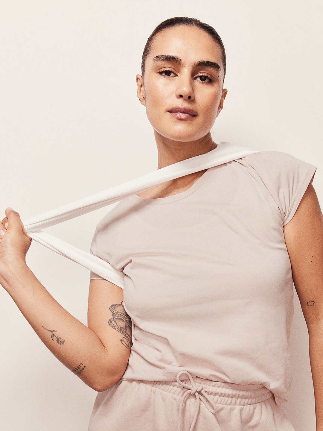 

H&M Pure Cotton T-shirt, Pink