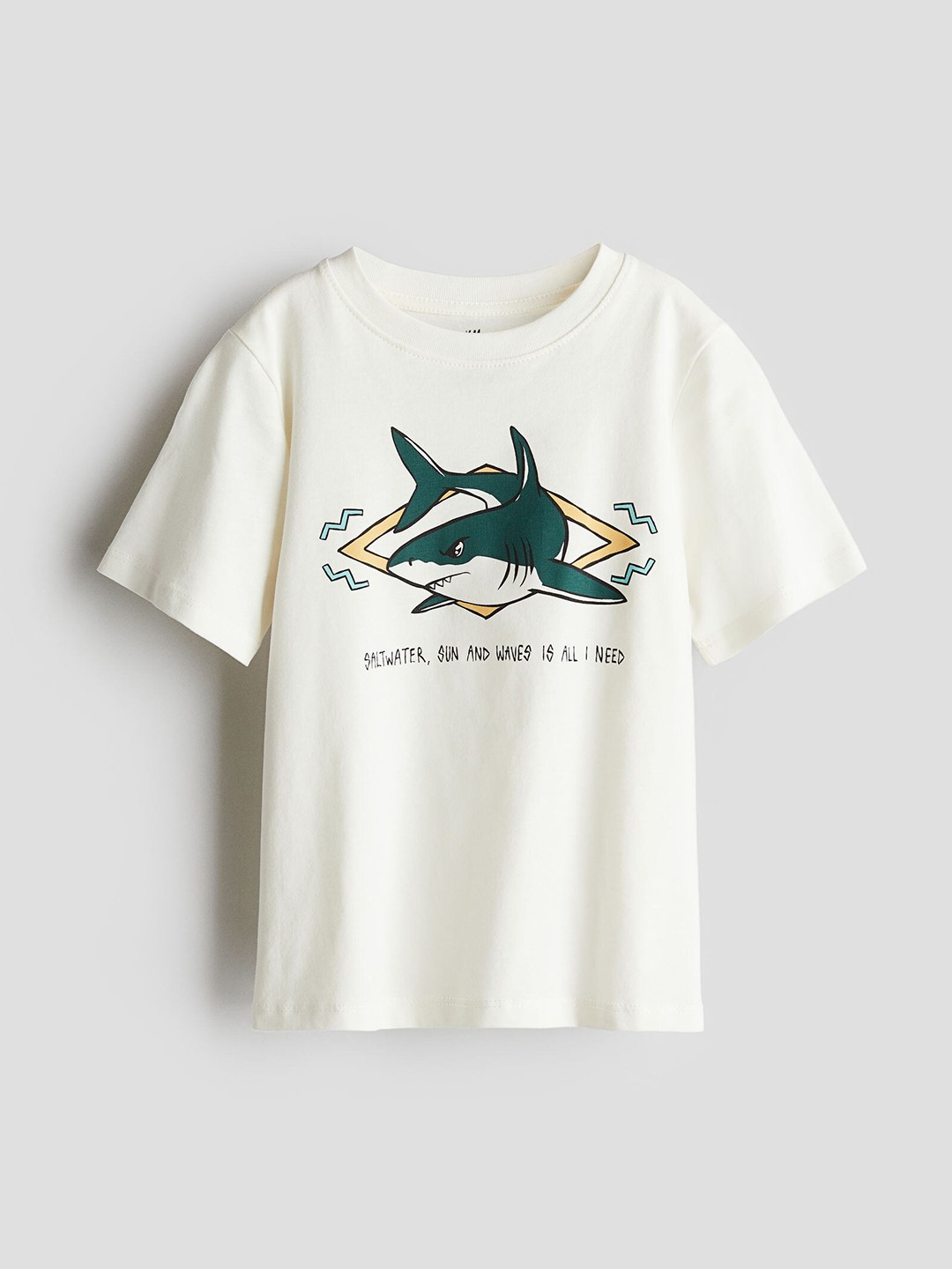 

H&M Boys Pure Cotton Printed T-shirt, White
