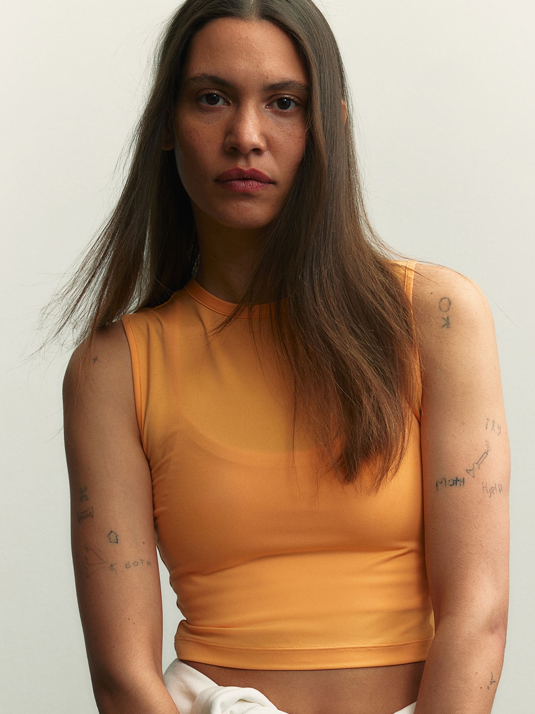 

H&M DryMove Cropped Sports Top, Orange