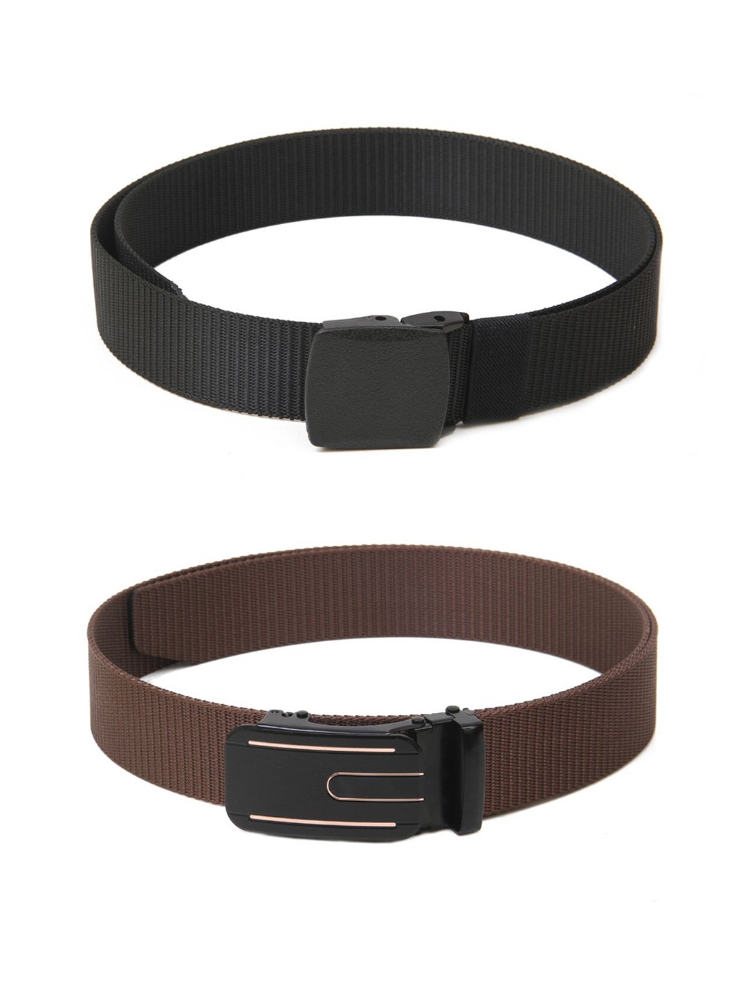 

Calvadoss Girls Set Of 2 Textured Belt, Black