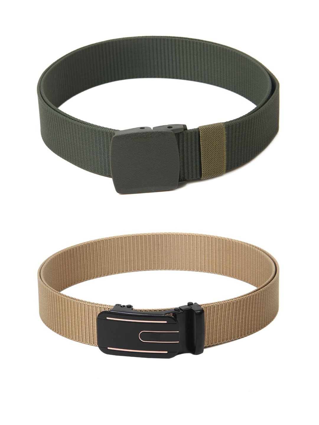 

Calvadoss Girls Set Of 2 Textured Wide Belts, Green