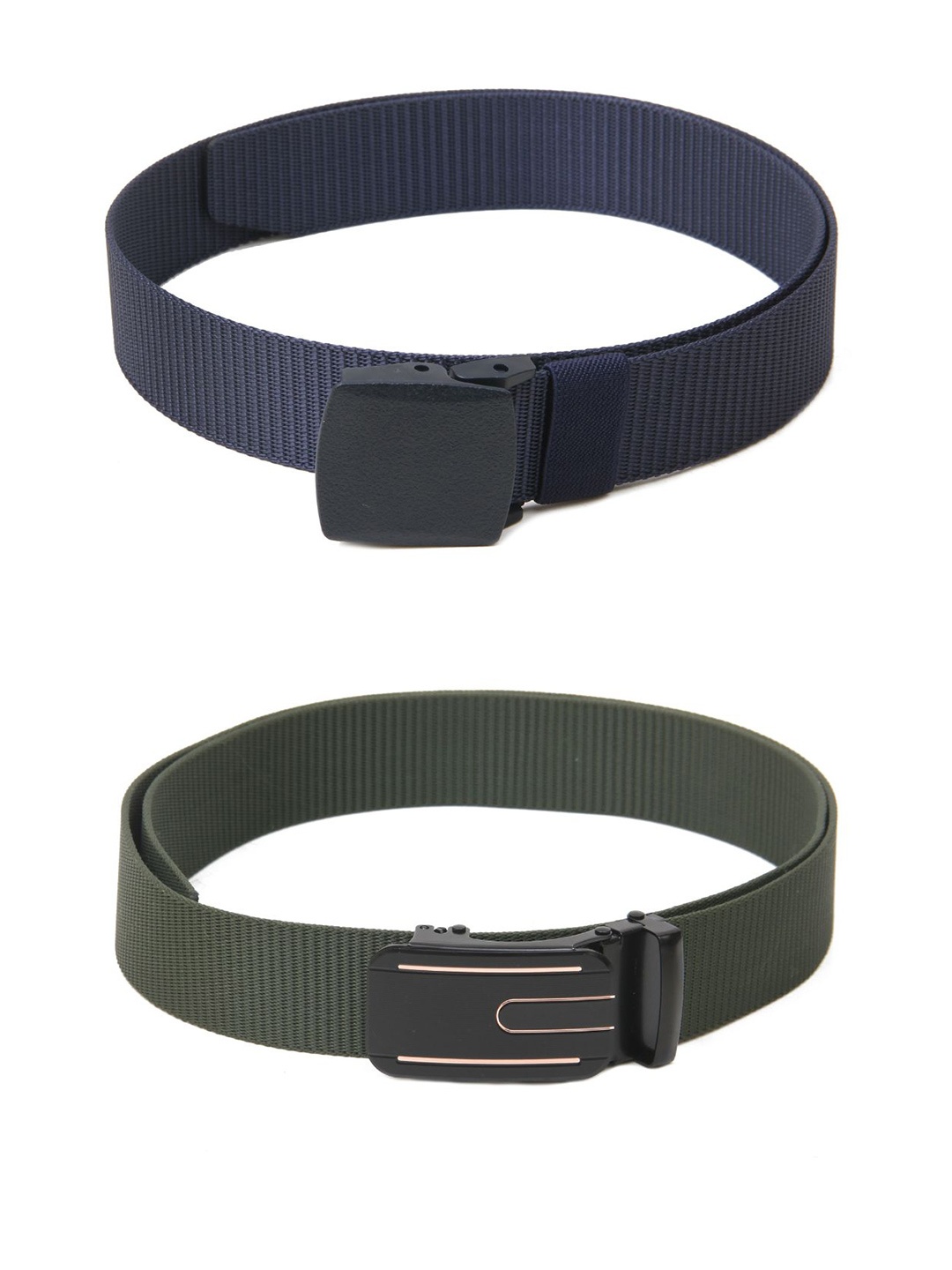 

Calvadoss Girls Set of 2 Textured Belts, Navy blue